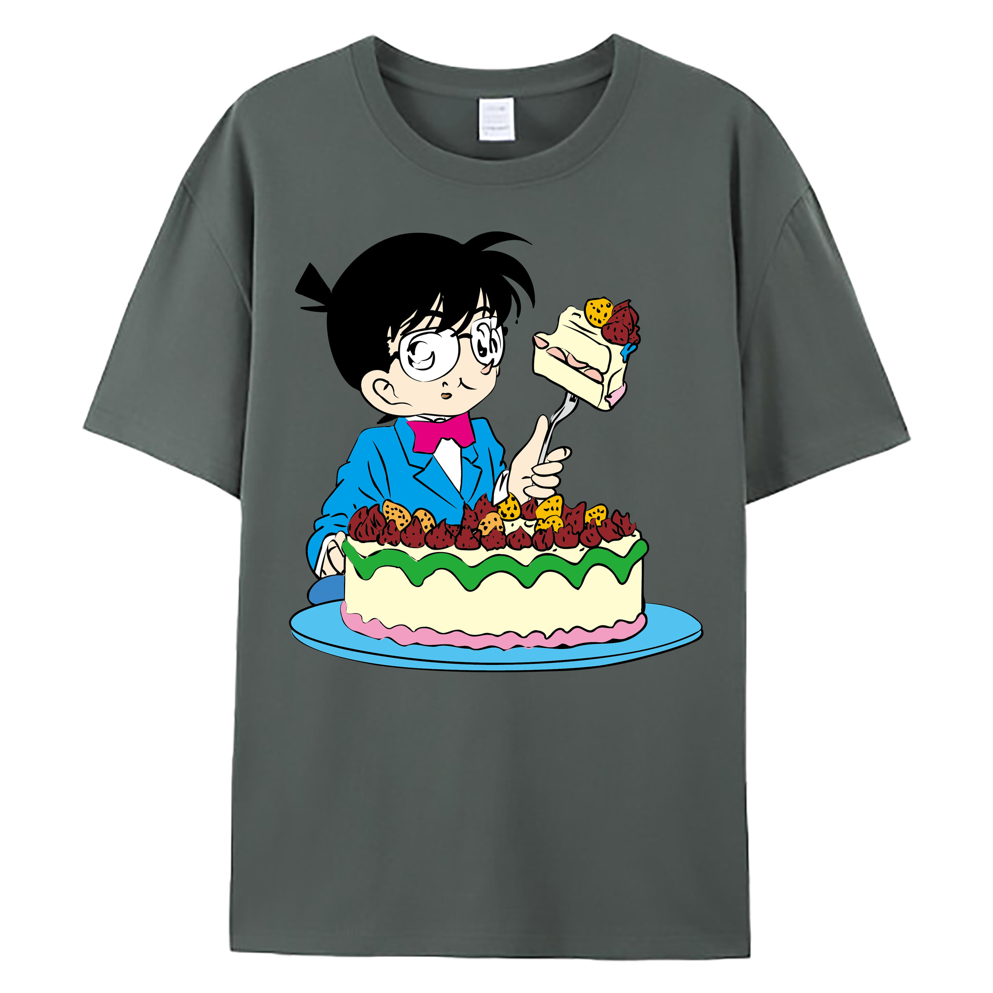（画像用） 名探偵コナン 江戸川 コナン Detective Conan Conan Edogawa 綿100％ メンズ半袖Tシャツ｜肌触りやわらか＆通気性